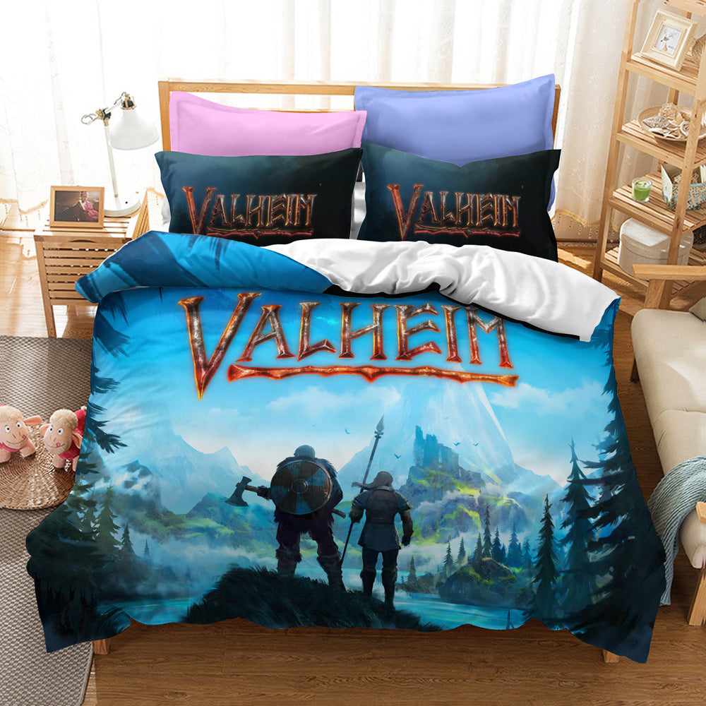 Game Valheim Cosplay Bedding Set Quilt Cover Without Filler (Online Order Only)