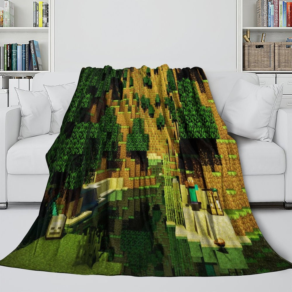 Game Pattern Minecraft Blanket Flannel Kids Room Throw (ONLINE ORDER ONLY)