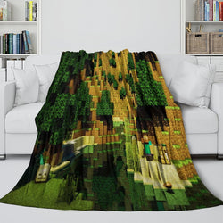 Game Pattern Minecraft Blanket Flannel Kids Room Throw (ONLINE ORDER ONLY)
