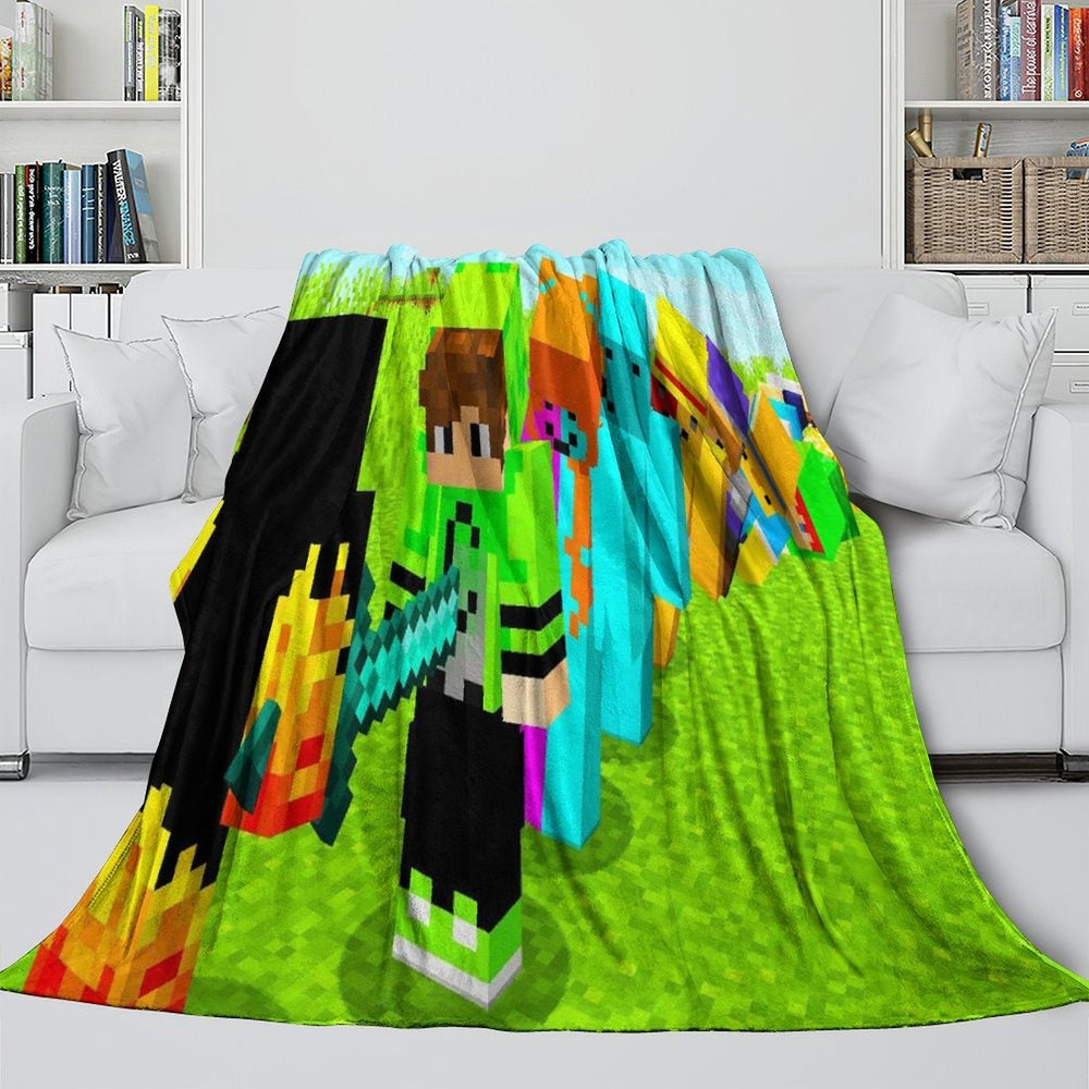 Game Pattern Minecraft Blanket Flannel Kids Room Throw (ONLINE ORDER ONLY)