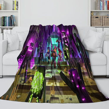Game Pattern Minecraft Blanket Flannel Kids Room Throw (ONLINE ORDER ONLY)