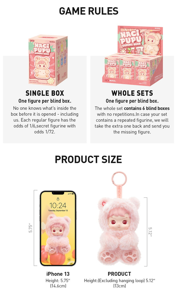 Hacipupu Gummy Bear Series - Vinyl Plush Pendant (ONLINE ORDER ONLY)