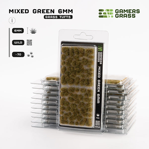 Gamers Grass Tufts: Mixed Green 6mm- Wild (ONLINE ORDER ONLY)