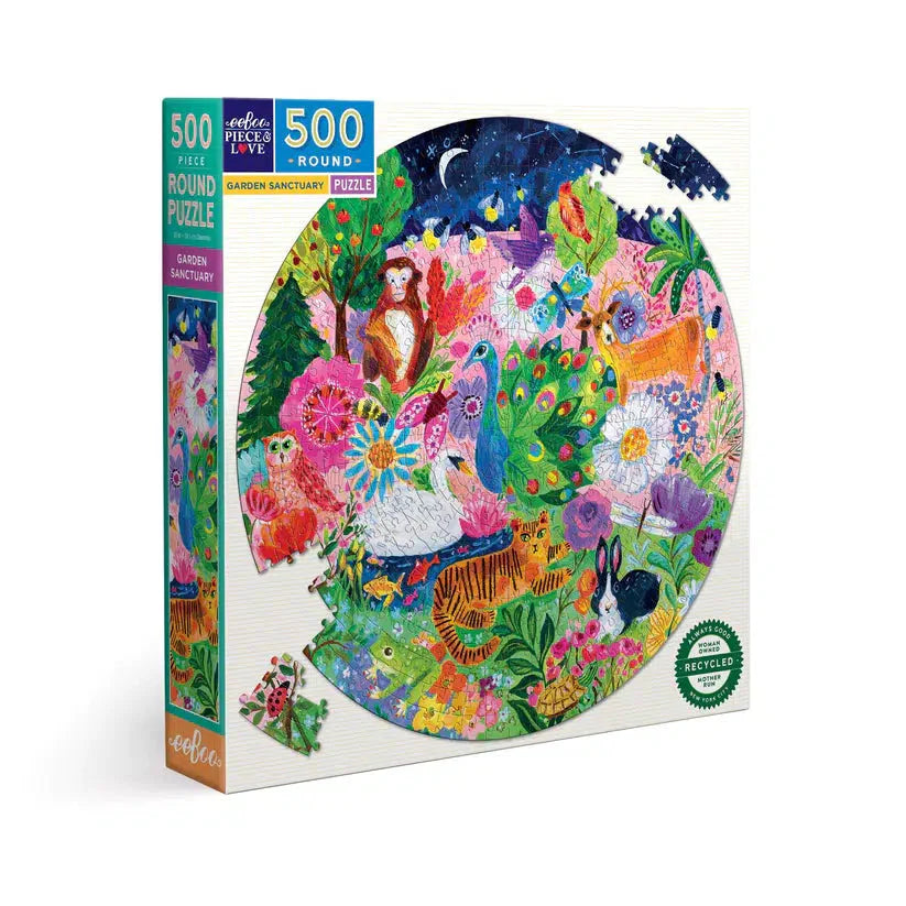 Garden Sanctuary 500 Piece Round Jigsaw Puzzle eeBoo (ONLINE ORDER ONLY)