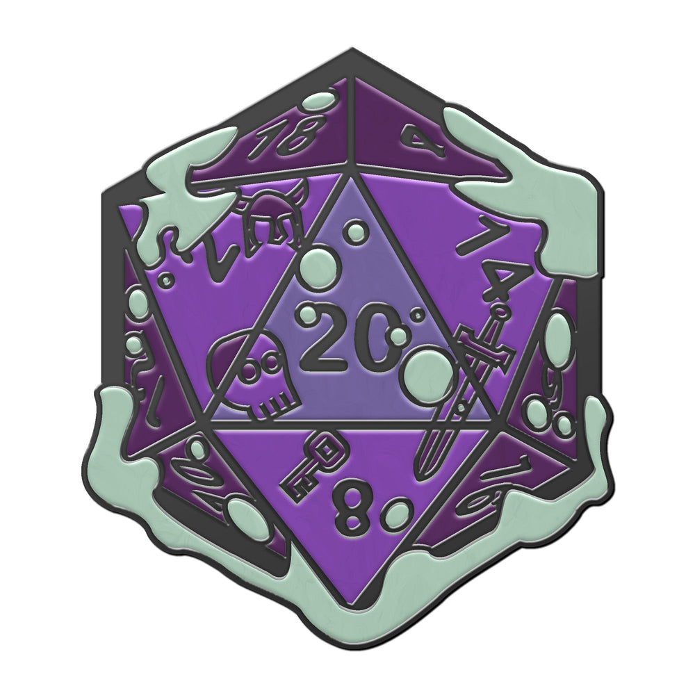 Gelatinous D20 Dice Die - Hard Enamel Adventure Dice Pin Metal by Norse Foundry (ONLINE ORDER ONLY)