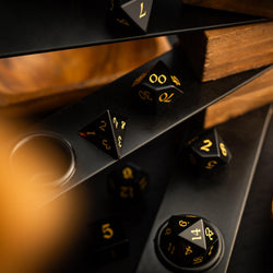 Gemstone Black Night Obsidian Hand Carved DND Dice Set (ONLINE ORDER ONLY)
