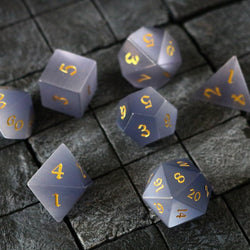 Gemstone Gray Cats Eye Stone DND Dice Set (ONLINE ORDER ONLY)