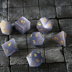 Gemstone Gray Cats Eye Stone DND Dice Set (ONLINE ORDER ONLY)