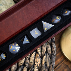 Gemstone Gray Cats Eye Stone DND Dice Set (ONLINE ORDER ONLY)