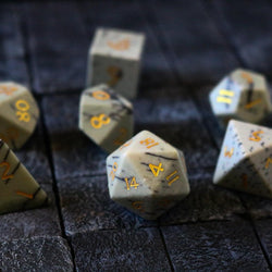Gemstone Jasper Hand Carved (And Box) DND Dice Set (ONLINE ORDER ONLY)