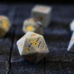 Gemstone Jasper Hand Carved (And Box) DND Dice Set (ONLINE ORDER ONLY)
