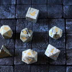 Gemstone Jasper Hand Carved (And Box) DND Dice Set (ONLINE ORDER ONLY)