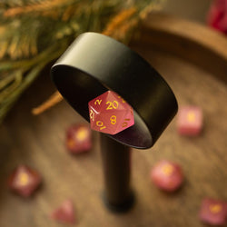 Gemstone Pink Watermelon Cats Eye Stone Hand Carved DND Dice Set (ONLINE ORDER ONLY)