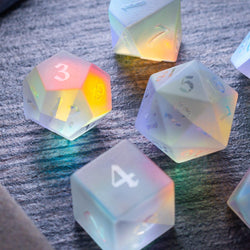 Gemstone Raised Dichroic Glass DND Dice Set (ONLINE ORDER ONLY)