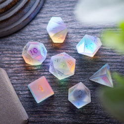 Gemstone Raised Dichroic Glass DND Dice Set (ONLINE ORDER ONLY)