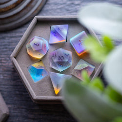 Gemstone Raised Dichroic Glass DND Dice Set (ONLINE ORDER ONLY)
