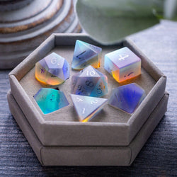 Gemstone Raised Dichroic Glass DND Dice Set (ONLINE ORDER ONLY)