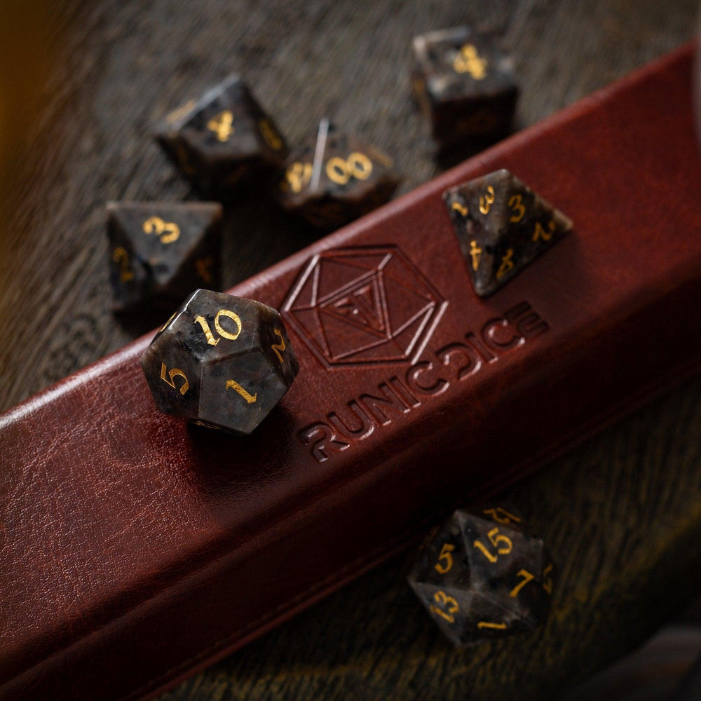 Gemstone Yooperlite Hand Carved DND Dice Set (ONLINE ORDER ONLY)