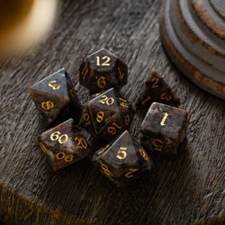 Gemstone Yooperlite Hand Carved DND Dice Set (ONLINE ORDER ONLY)