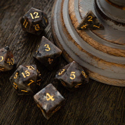Gemstone Yooperlite Hand Carved DND Dice Set (ONLINE ORDER ONLY)