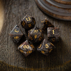 Gemstone Yooperlite Hand Carved DND Dice Set (ONLINE ORDER ONLY)