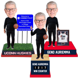 Coach Geno Auriemma UConn Huskies Win Record Bobbleheads (Presale) (ONLINE ORDER ONLY)