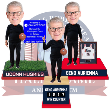 Coach Geno Auriemma UConn Huskies Win Record Bobbleheads (Presale) (ONLINE ORDER ONLY)