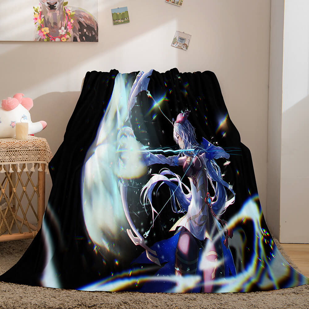 Genshin Impact Aether Lumine Flannel Caroset Throw Cosplay Blanket (Online Order Only)