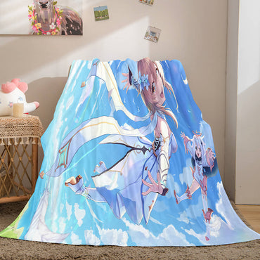 Genshin Impact Aether Lumine Flannel Caroset Throw Cosplay Blanket (Online Order Only)