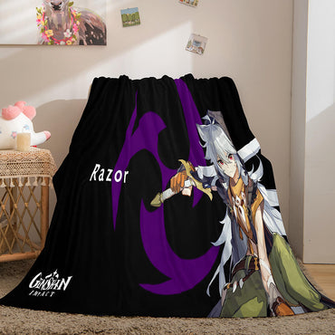 Genshin Impact Aether Lumine Flannel Caroset Throw Cosplay Blanket (Online Order Only)