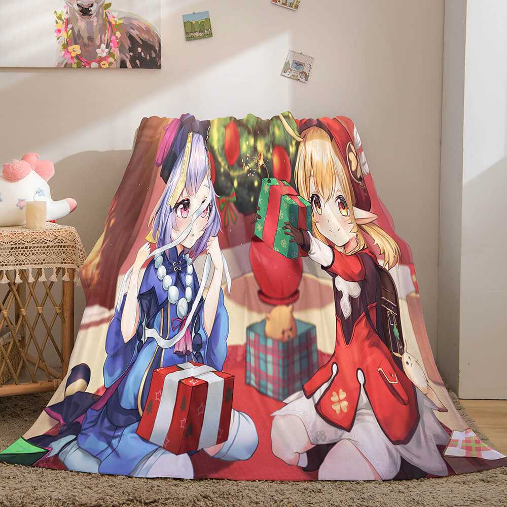 Genshin Impact Aether Lumine Flannel Caroset Throw Cosplay Blanket (Online Order Only)
