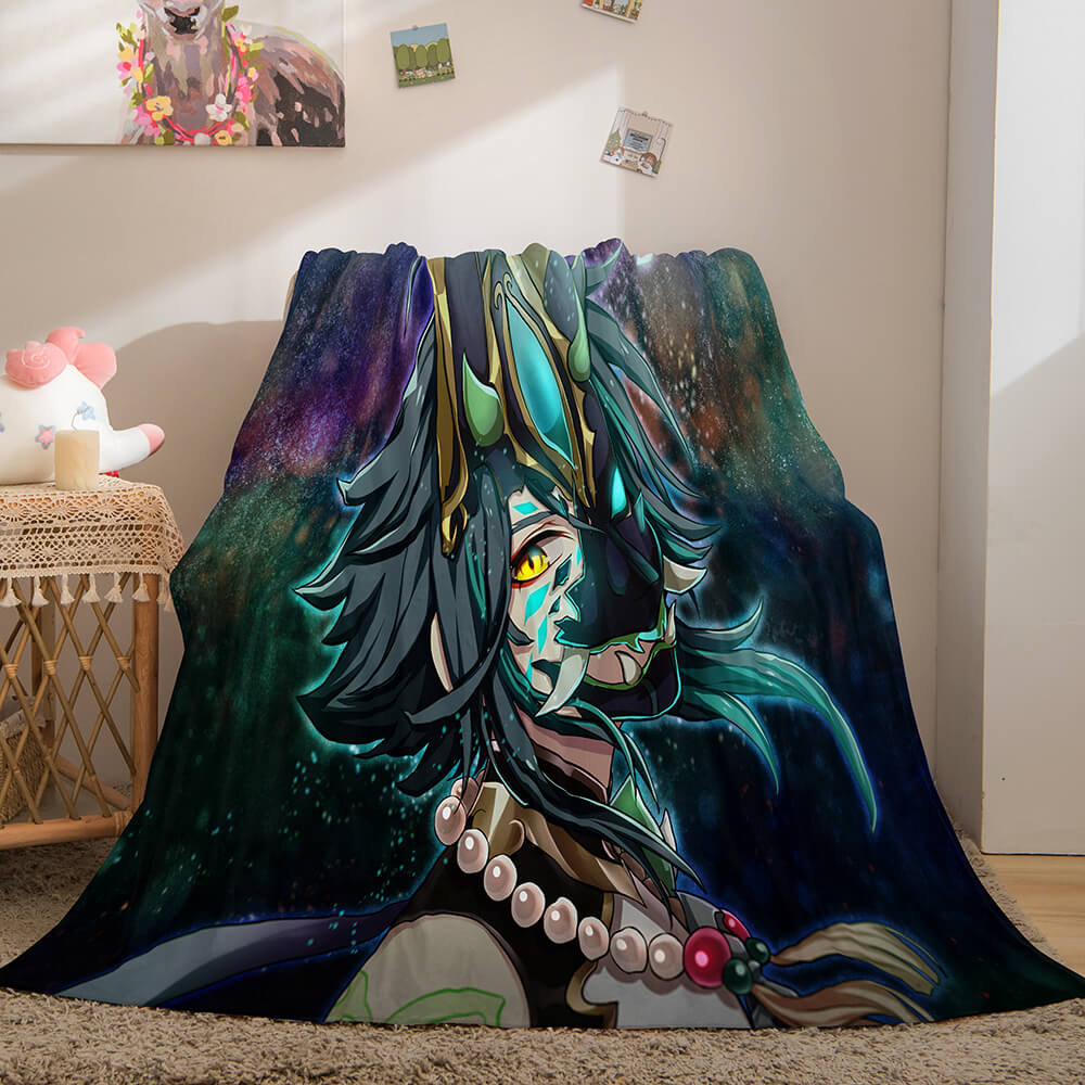 Genshin Impact Aether Lumine Flannel Caroset Throw Cosplay Blanket (Online Order Only)