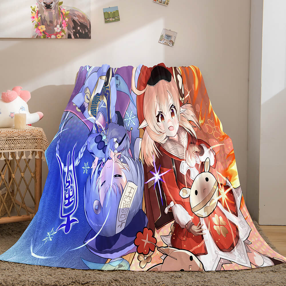 Genshin Impact Aether Lumine Flannel Caroset Throw Cosplay Blanket (Online Order Only)