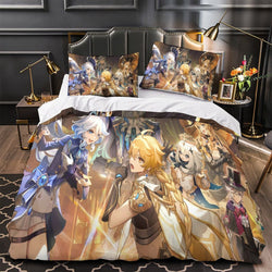 Genshin Impact Bedding Set Pattern Quilt Duvet Cover Without Filler (Online Order Only)