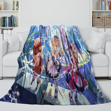 Genshin Impact Blanket Flannel Fleece Pattern Throw Room Decoration (Online Order Only)