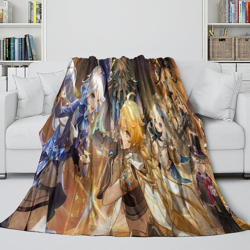 Genshin Impact Blanket Flannel Fleece Pattern Throw Room Decoration (Online Order Only)