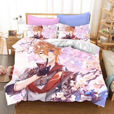 Genshin Impact Cosplay Bedding Set Quilt Covers Without Filler (Online Order Only)