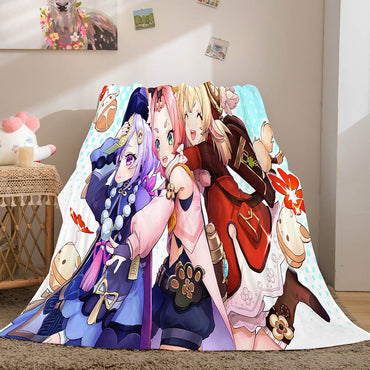 Genshin Impact Flannel Caroset Throw Cosplay Blanket (Online Order Only)