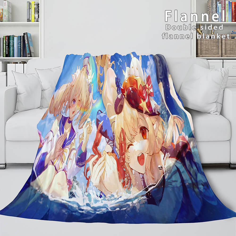 Genshin Impact Flannel Caroset Throw Cosplay Blanket (Online Order Only)