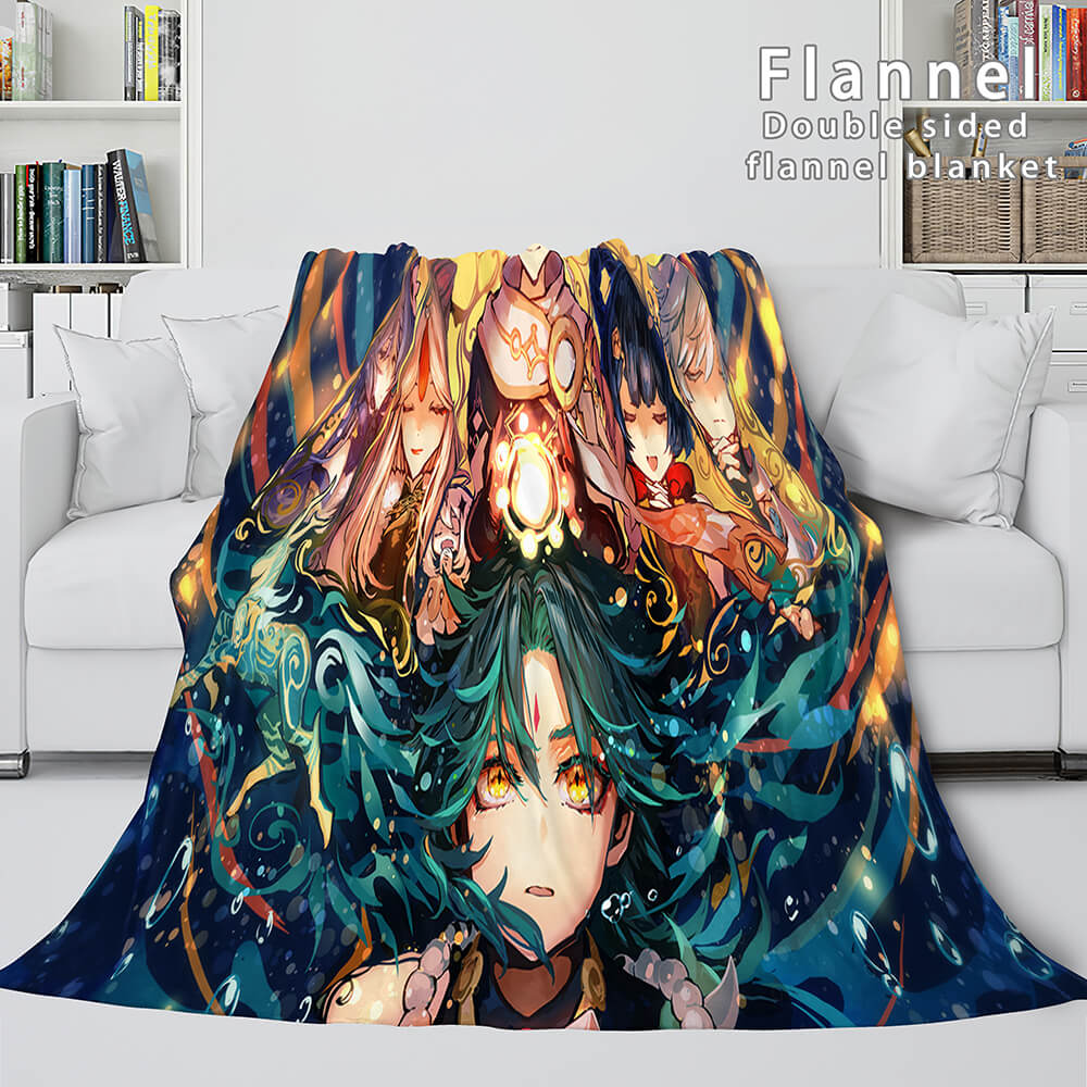 Genshin Impact Flannel Caroset Throw Cosplay Blanket (Online Order Only)