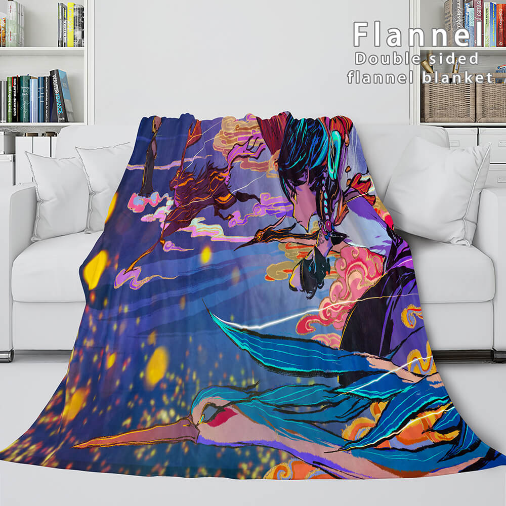 Genshin Impact Flannel Caroset Throw Cosplay Blanket (Online Order Only)