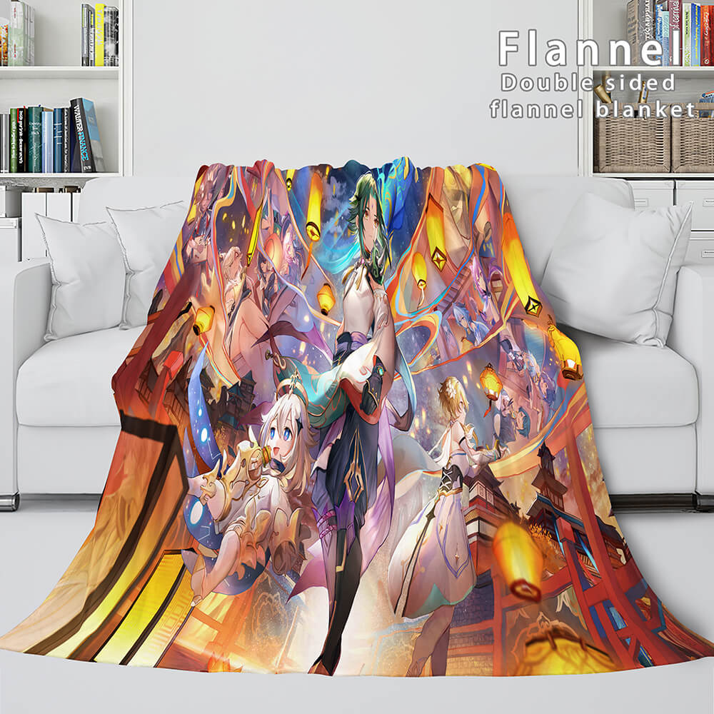 Genshin Impact Flannel Caroset Throw Cosplay Blanket (Online Order Only)