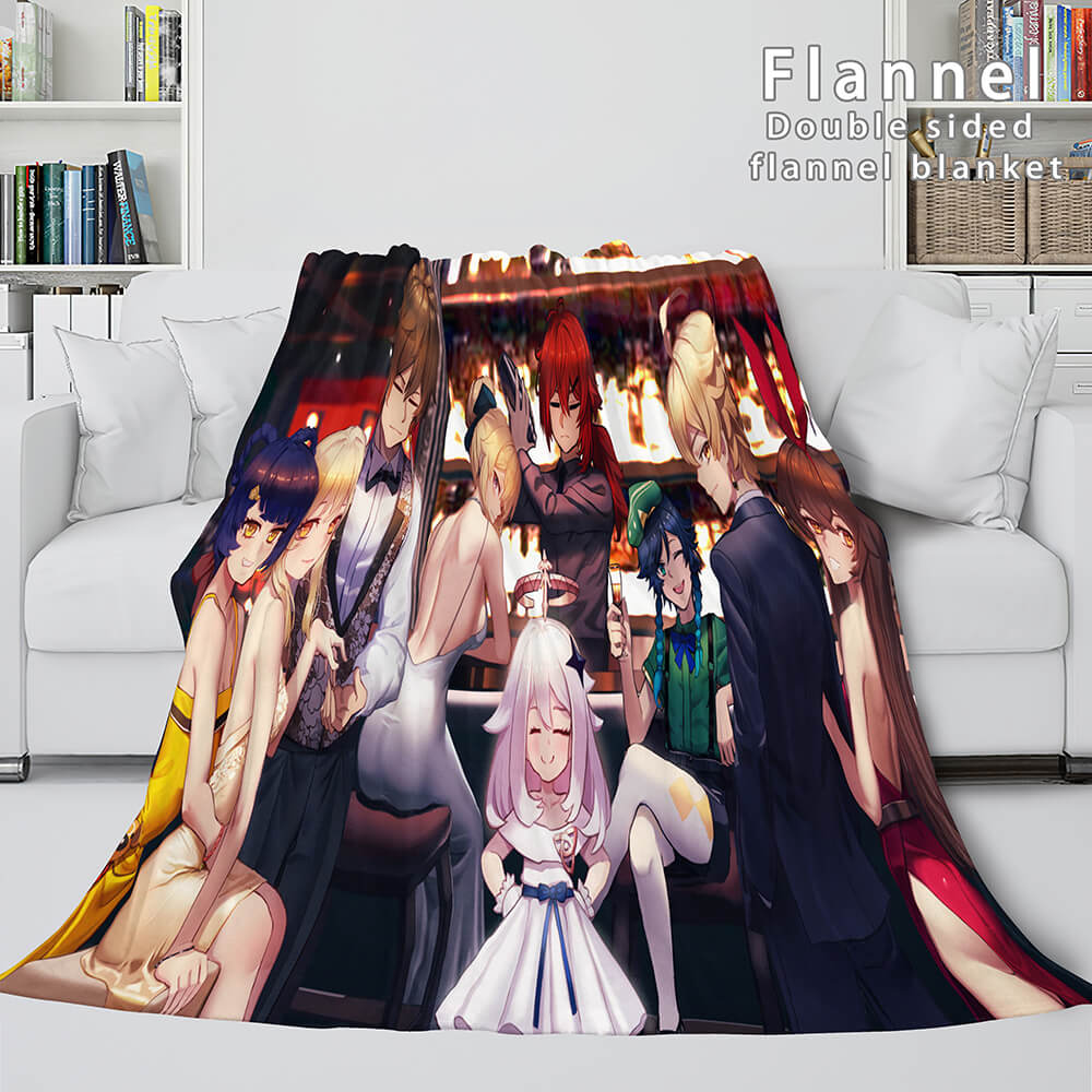 Genshin Impact Flannel Caroset Throw Cosplay Blanket (Online Order Only)