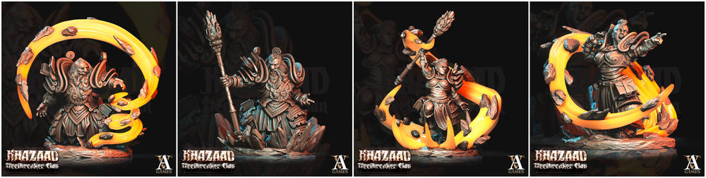 3D Printed Archvillain Games Khazaad Steelbreaker Clan - Geomancers 28mm 32mm D&D (Online Only)