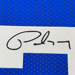 Framed Facsimile Autographed Paul George 35x39 Los Angeles LA Blue Reprint Laser Auto Basketball Jersey (ONLINE ORDER ONLY)