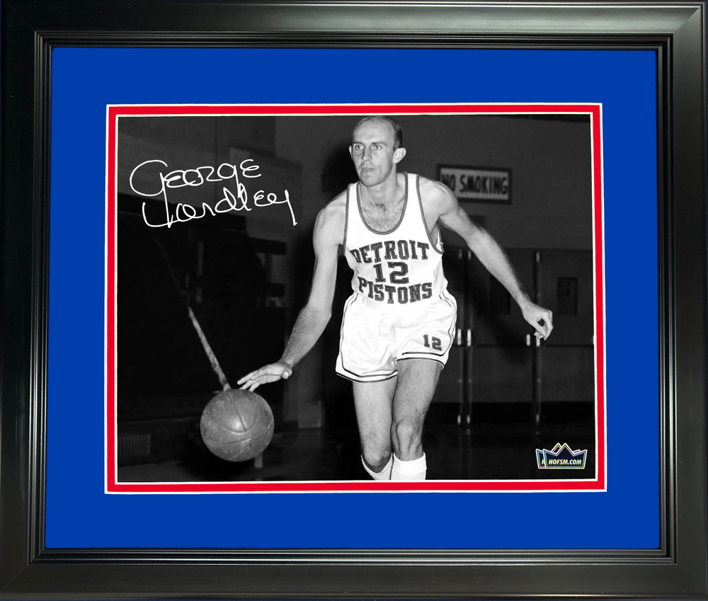 Framed George Yardley Facsimile Laser Engraved Signature Auto 11"x14" Basketball Photo HOFSM Holo (ONLINE ORDER ONLY)