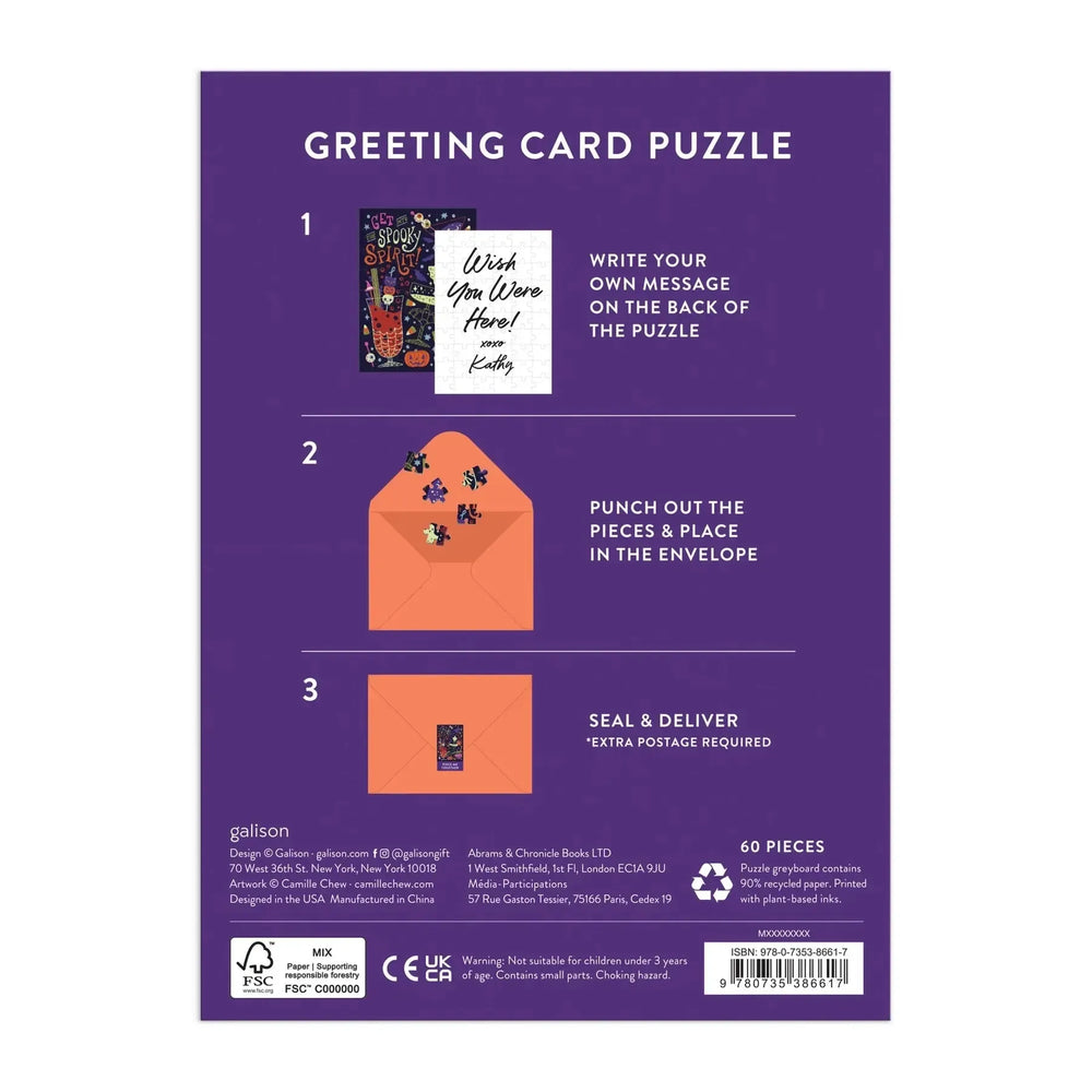 Get into the Spooky Spirit Greeting Card 60 Piece Jigsaw Puzzle Galison