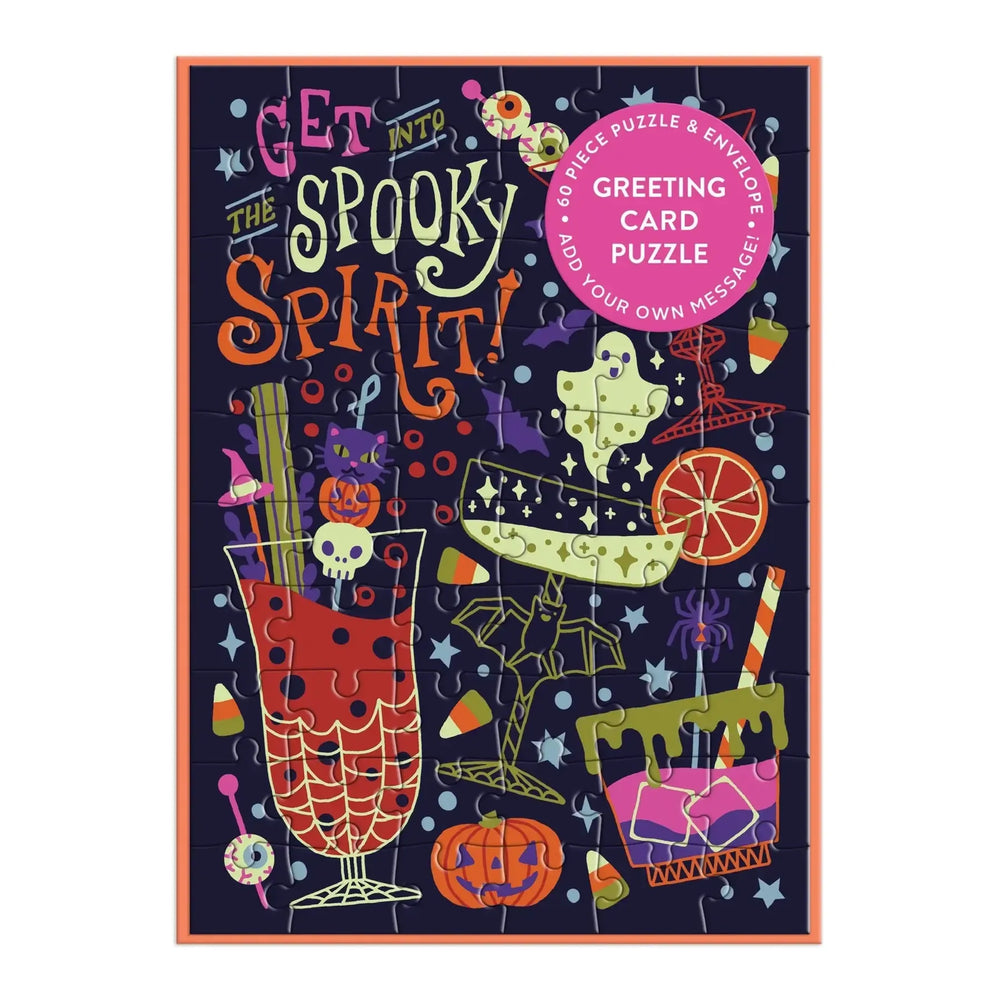 Get into the Spooky Spirit Greeting Card 60 Piece Jigsaw Puzzle Galison