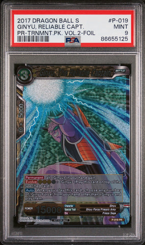 2017 DRAGON BALL SUPER GINYU, RELIABLE CAPT. #P-019 - PSA 9 (Online Order Only)