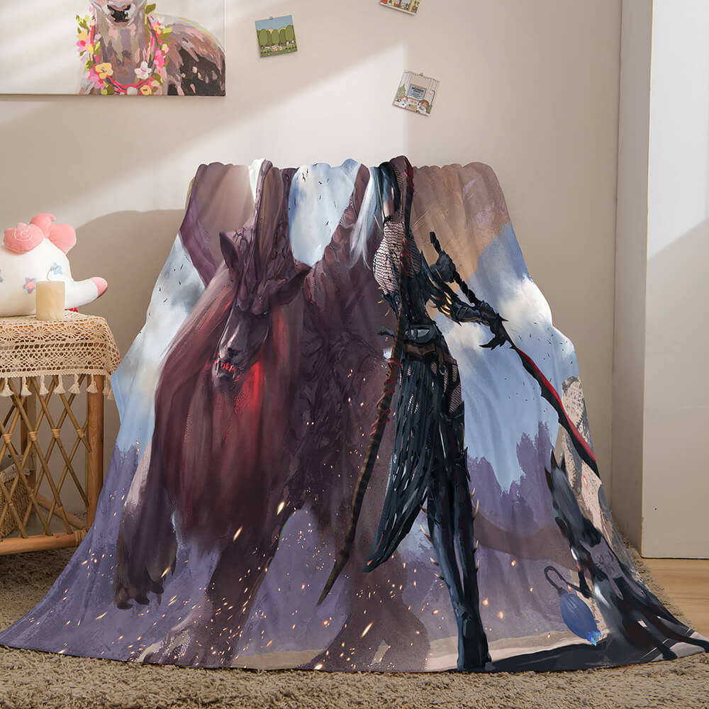 Ghost Blade Cosplay Flannel Fleece Blanket (Online Order Only)